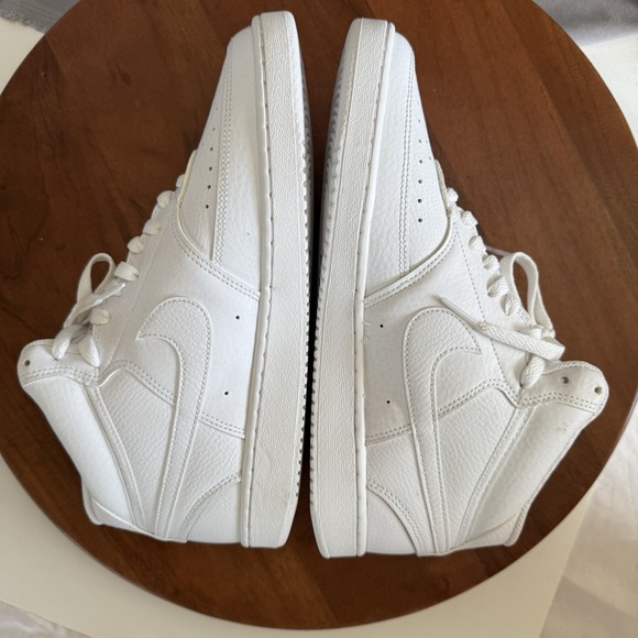 Nike Court Vision Mid Triple White Classic Retro Sneakers Shoes Women's Size 10 - Picture 5 of 11